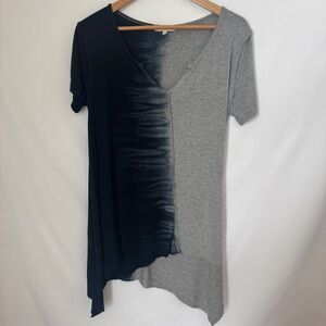 Gilded Intent Black and Gray Asymmetrical Top